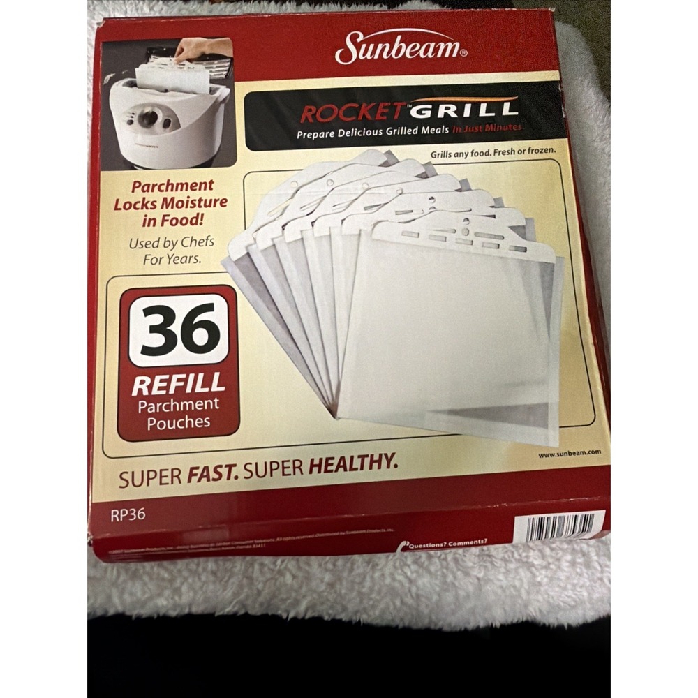Sunbeam RP36 Rocket Grill Refill Parchment Pouches 30 Pack New Open